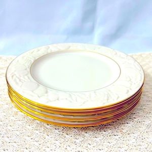 4 PC Vintage Lenox salad plates with gold trim (4 pieces) USA
